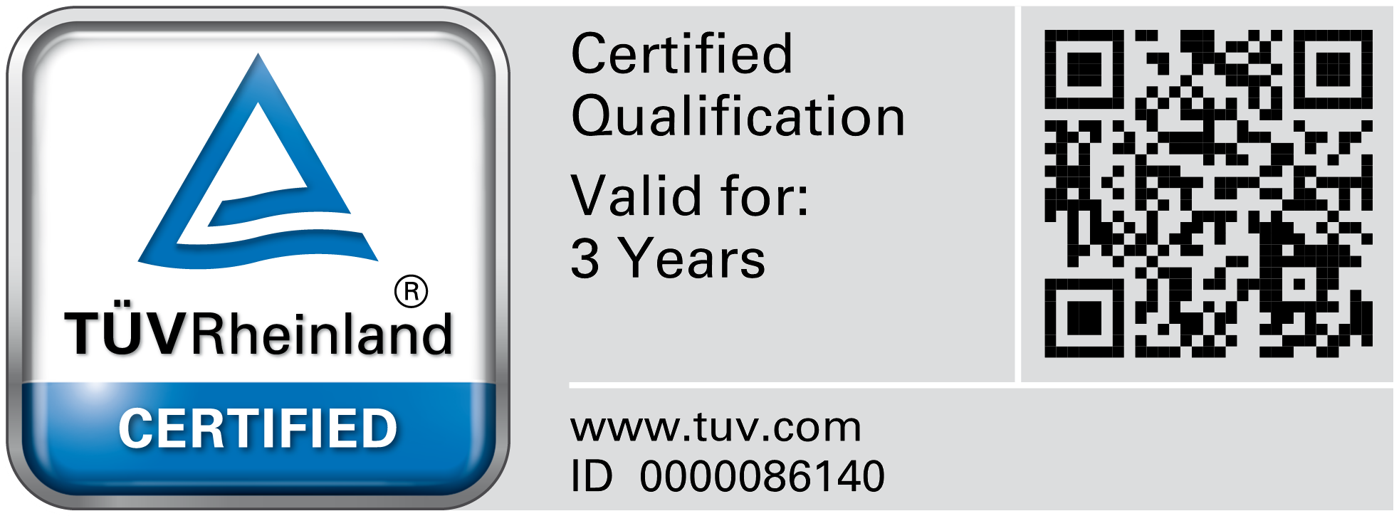 TÜV Rheinland certified